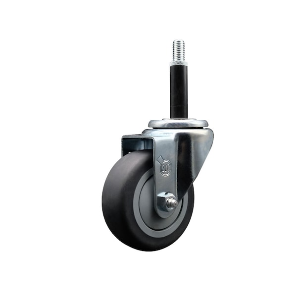 Service Caster 3.5'' SS Thermoplastic Rubber Wheel Swivel 3/4'' Expanding Stem Caster SCC-SSEX20S3514-TPRB-34 - main